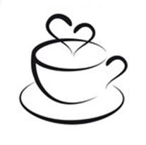 Coffee clipart black and white heart