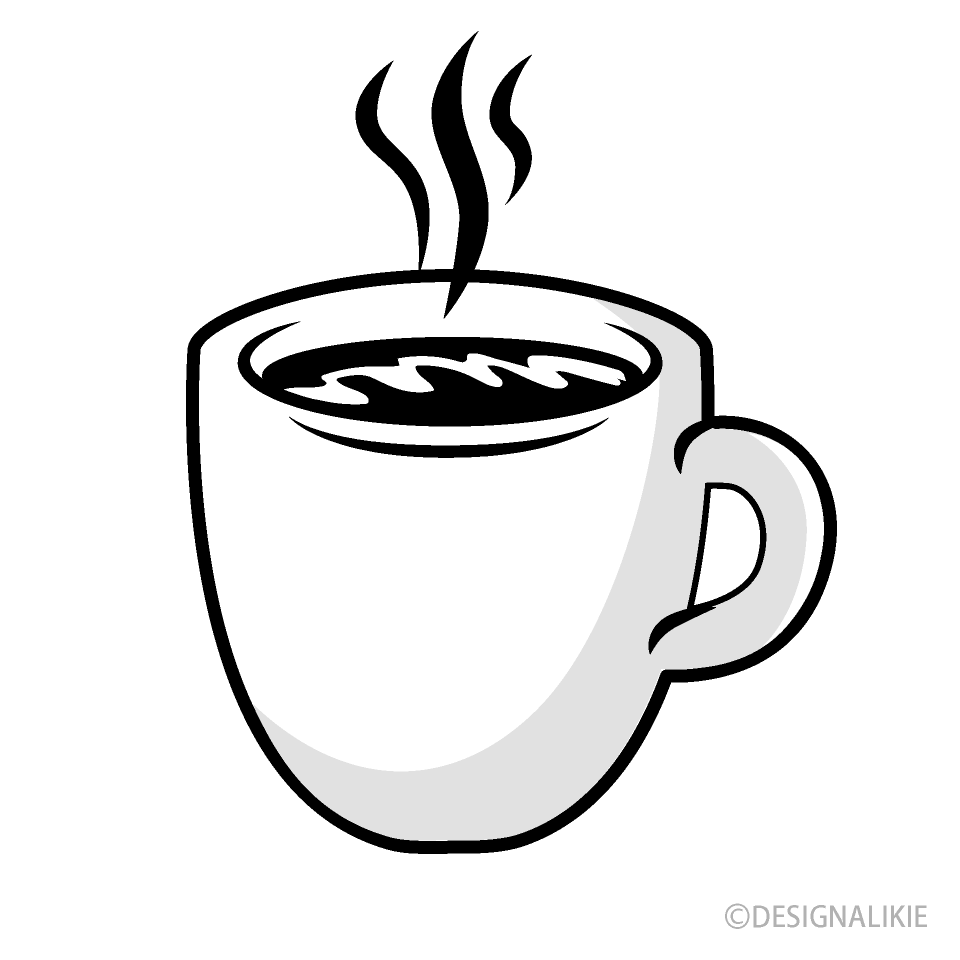 Free Coffee Mug Black and White Clipart Image