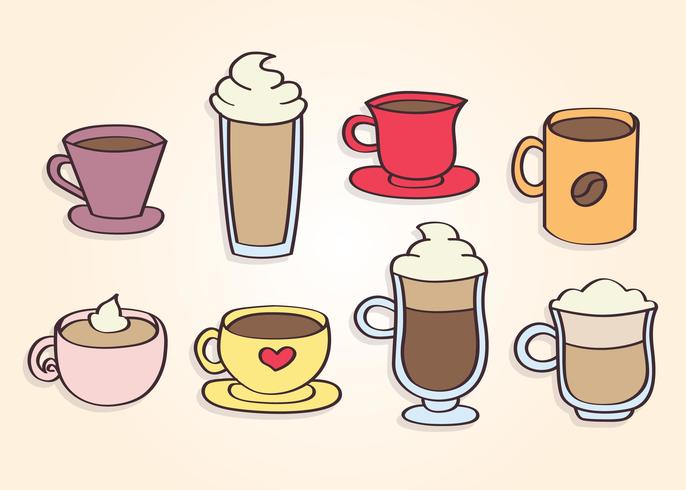Hand Drawn Coffee Cups Vector