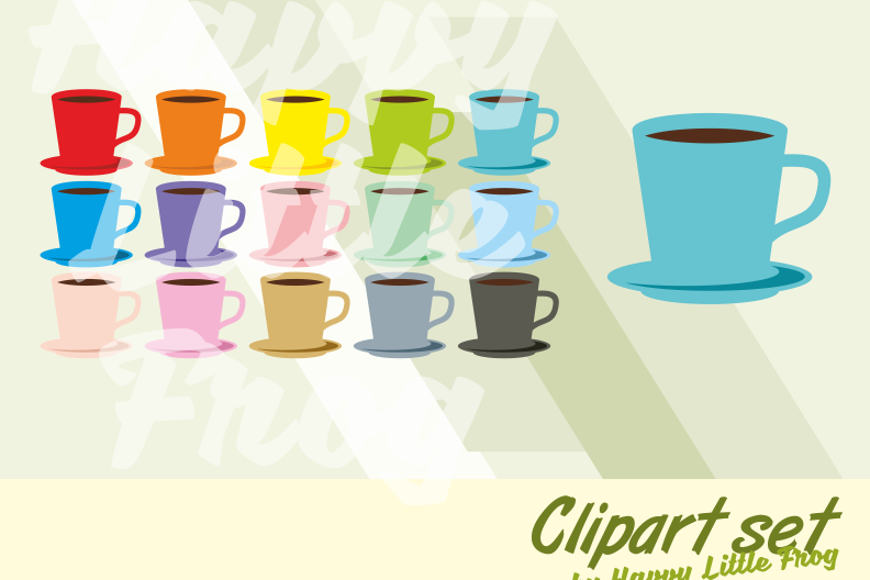 Coffee cup clipart, rainbow cups clipart, coffee mugs clipart, coffee  cliparts, coffee print, coffee printable stickers
