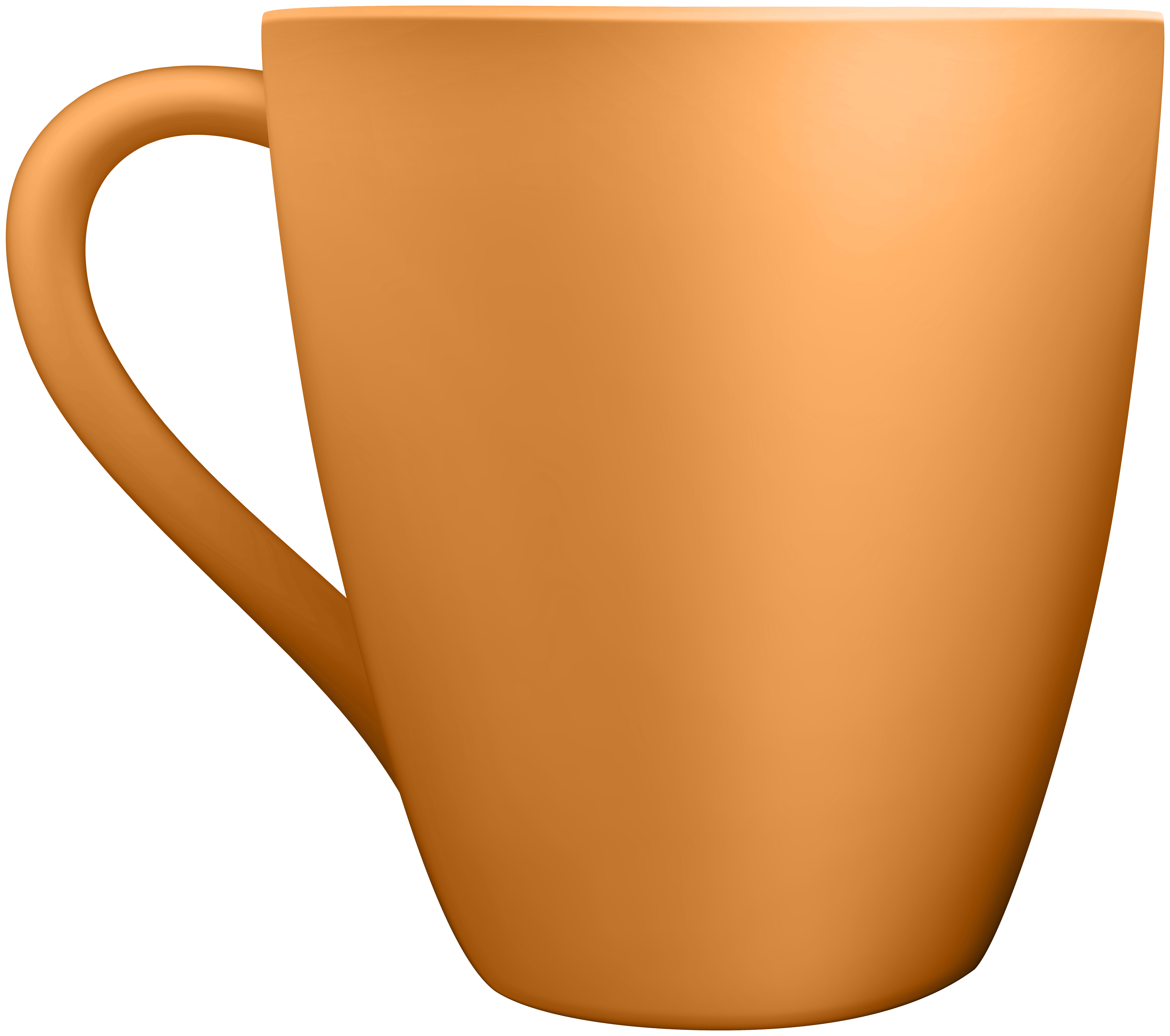 Orange ceramic mug.