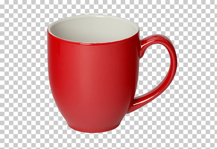 Red coffee mug.