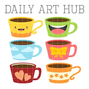 Cute Coffee Mugs Clip Art