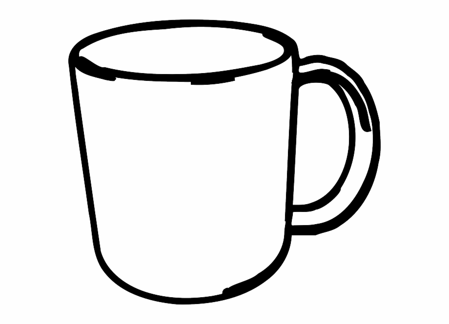 Mug, Coffee Cup, Drawing, White, Black Png Image With