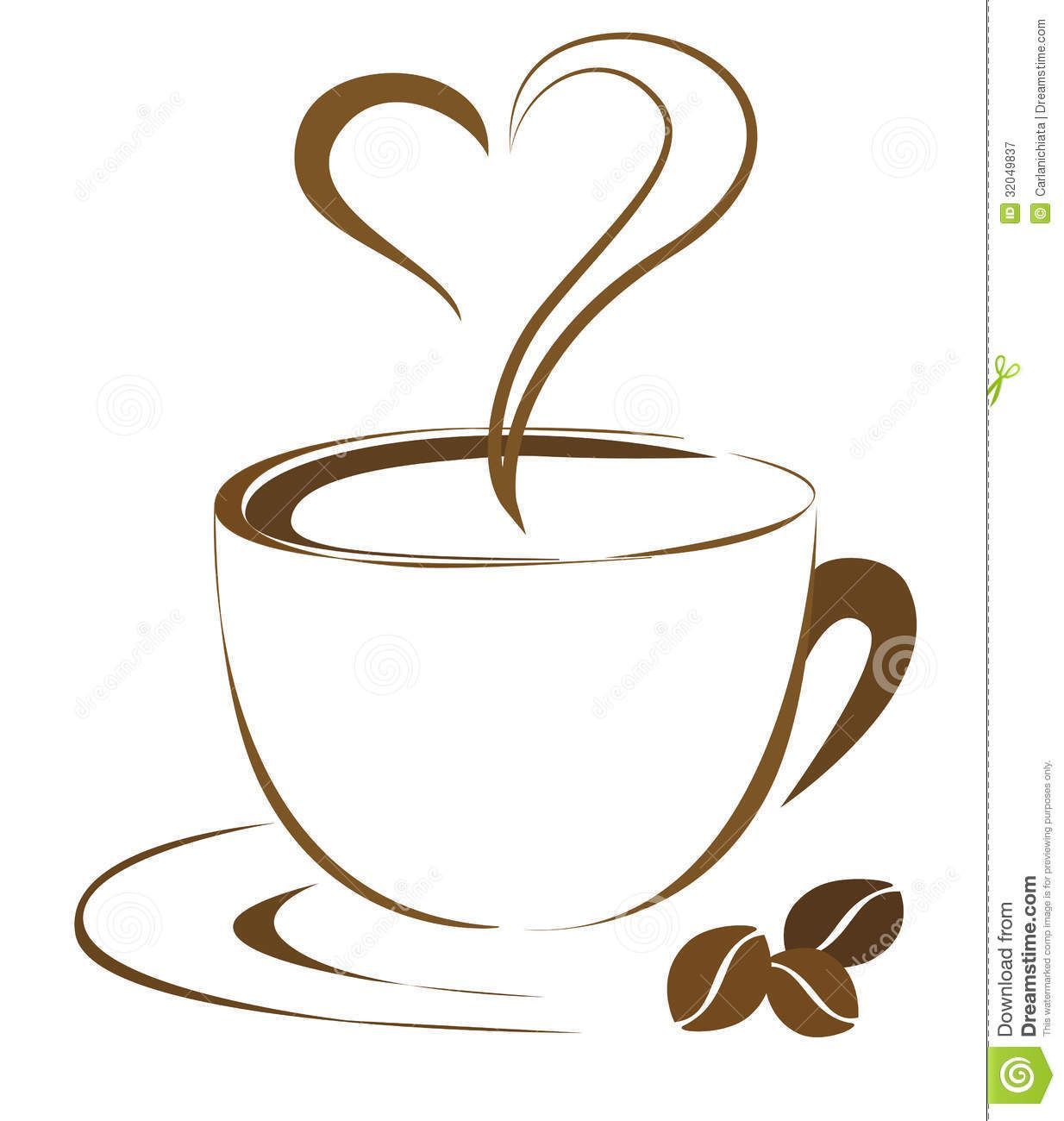 Coffee mug with heart clipart