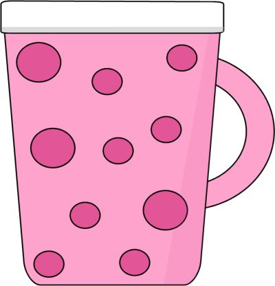 Pink coffee mug.