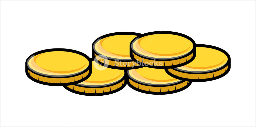 Cartoon gold coins.