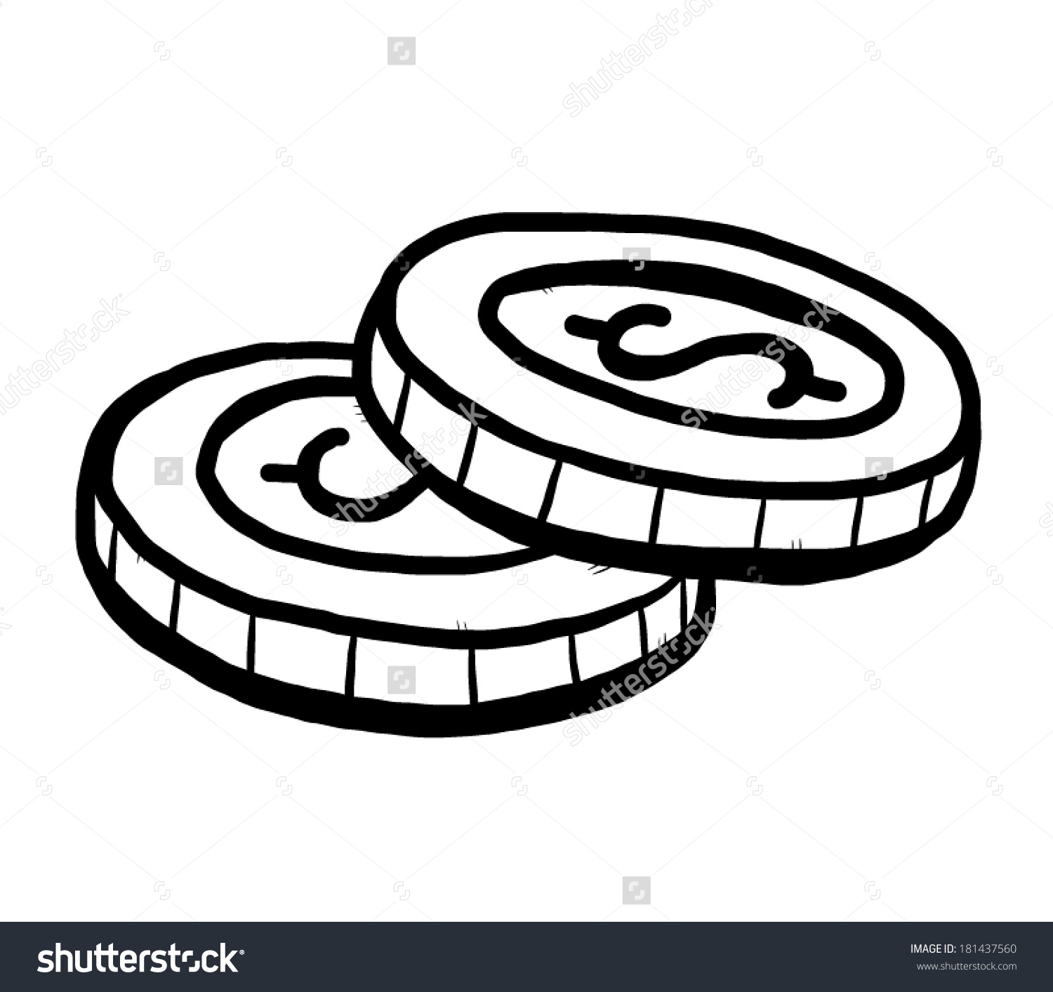 Coin Clipart Black And White