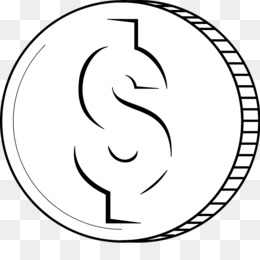 Black and white coin clipart