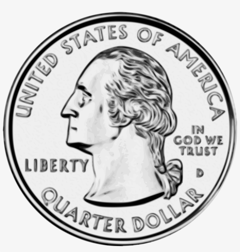 Top quarter coin.