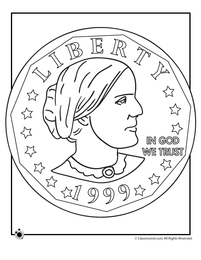 coins clipart for teachers coloring page