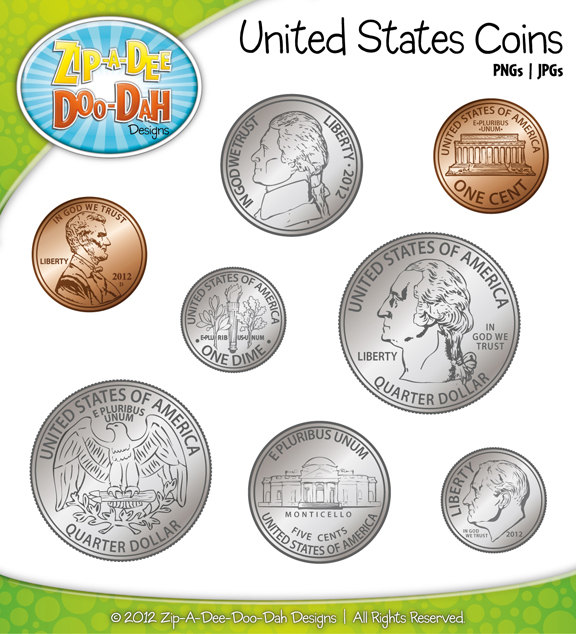 Quarter coin clip art