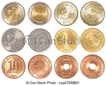 Philippine peso coins.