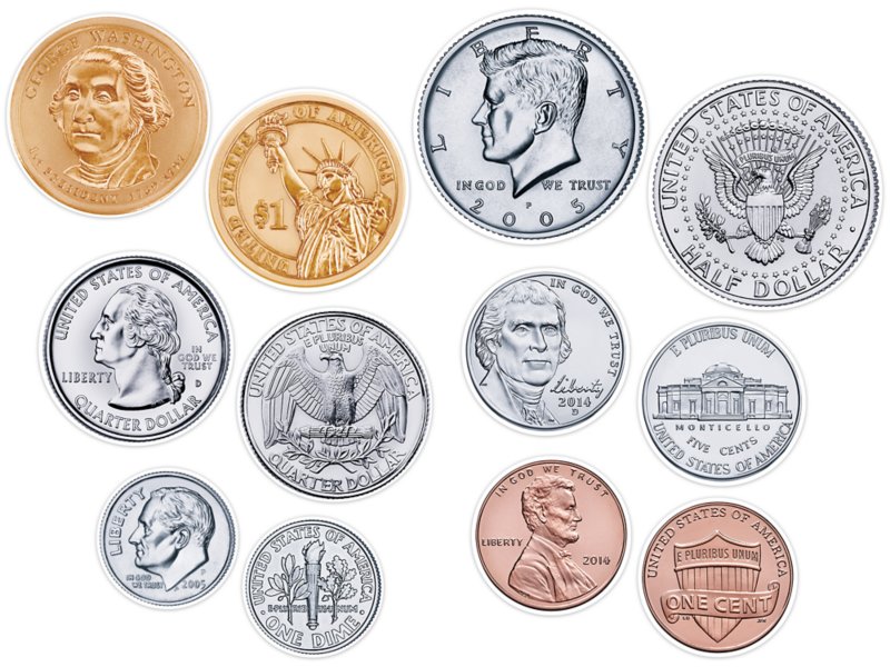 Us coin accents.