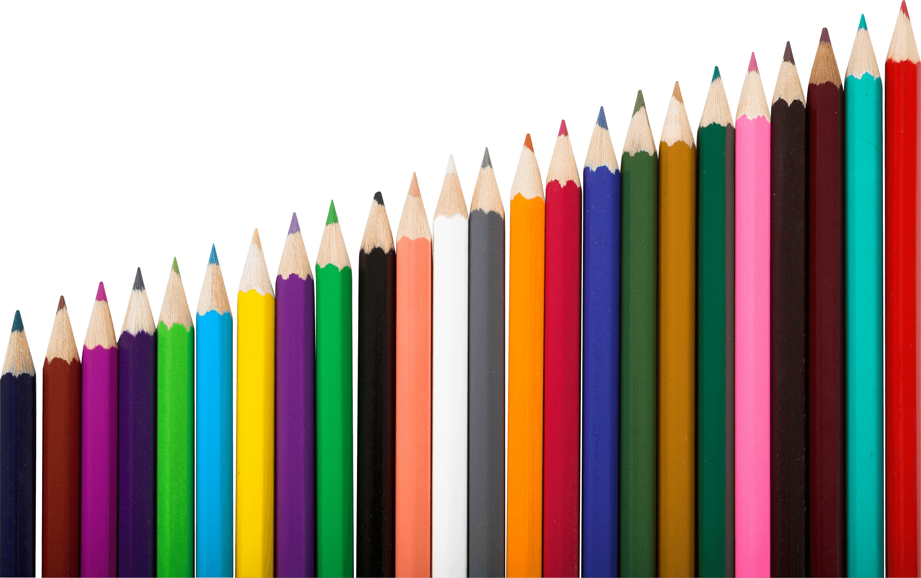 Row colour pencils.
