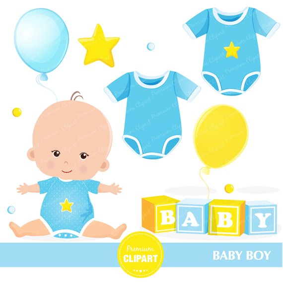 Baby boy clipart commercial use, baby shower clipart, baby