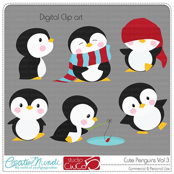 Cute Penguins Cliparts Vol