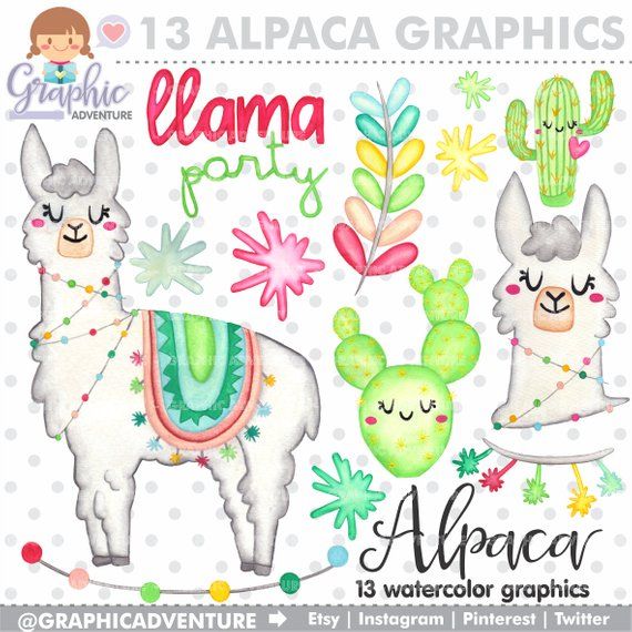 Alpaca Clipart, Alpaca Graphics, COMMERCIAL USE Clipart