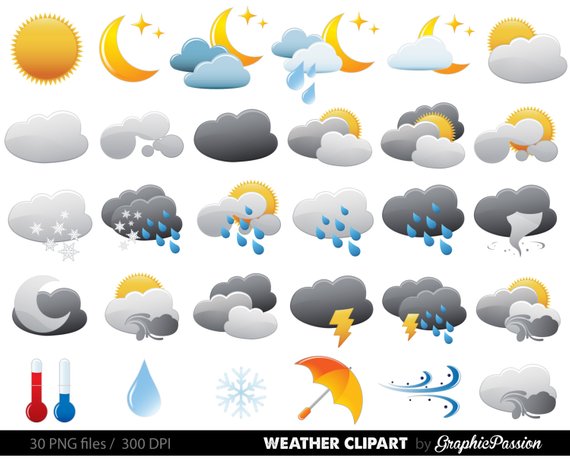 Weather Clipart Clip Art Vectors, Weather digital images