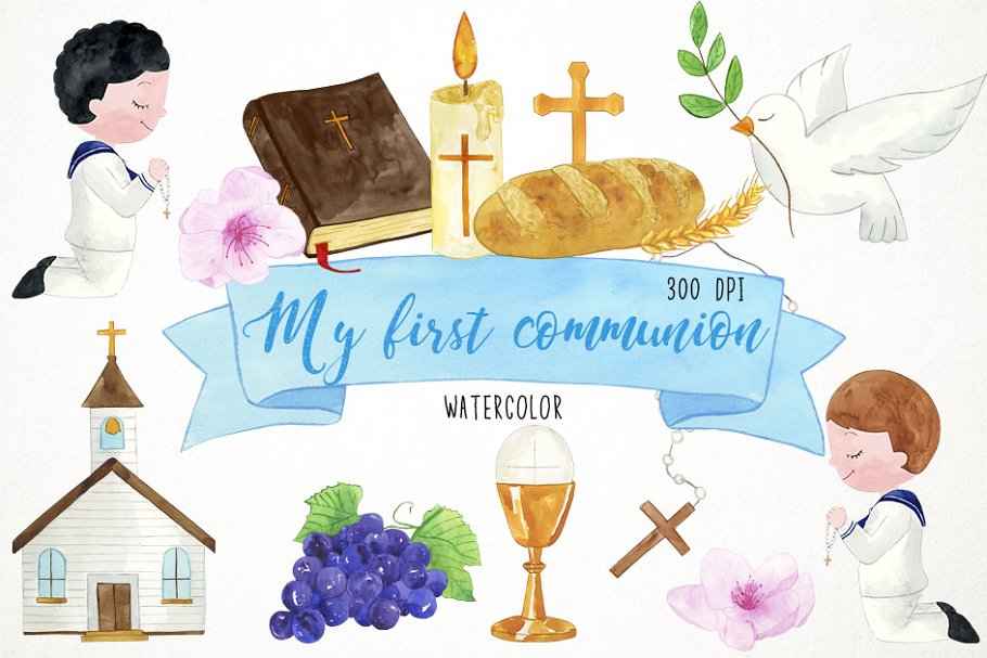 Boy First Communion Clipart