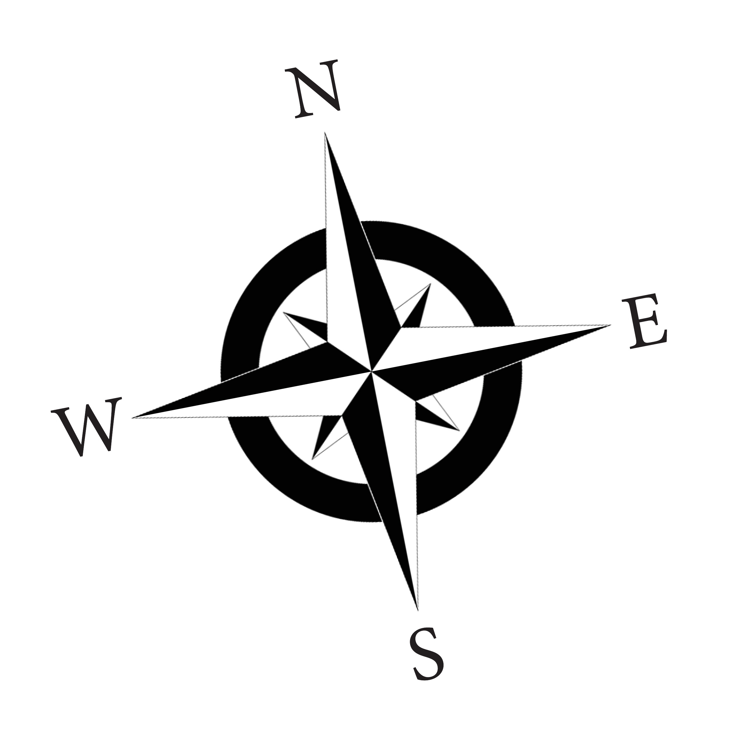 Compass Clipart Black And White