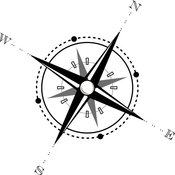 Black And White Compass clip art Free vector in Open office