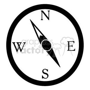Black and white compass clipart