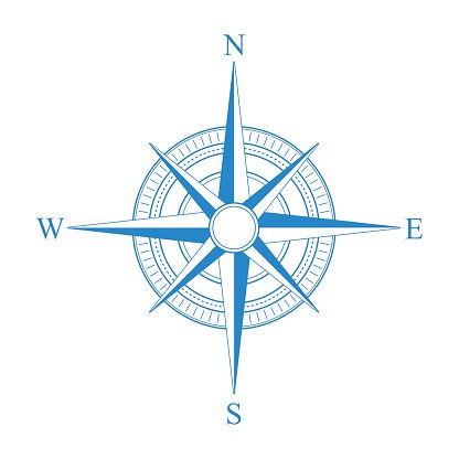 Vector blue compass icon