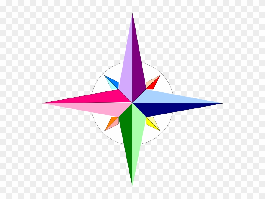Colored compass clipart.