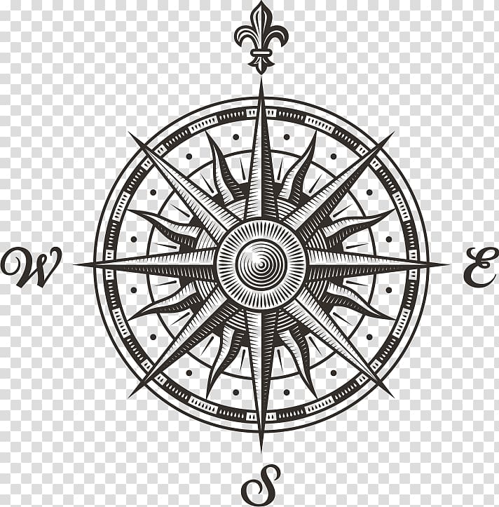 Navigation compass , Compass rose , compass transparent