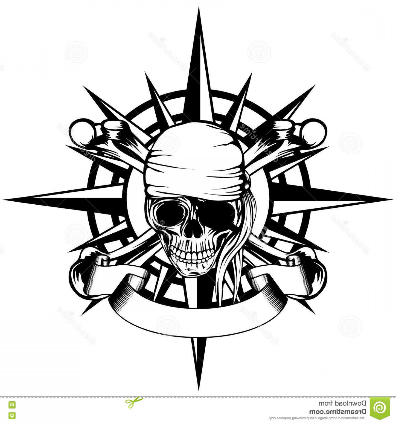 Pirate Vector Art Compass Rose