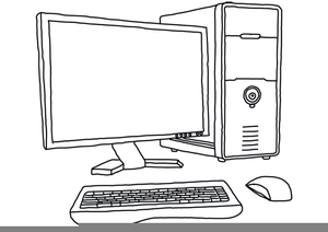 Black And White Clipart Of Computer Parts