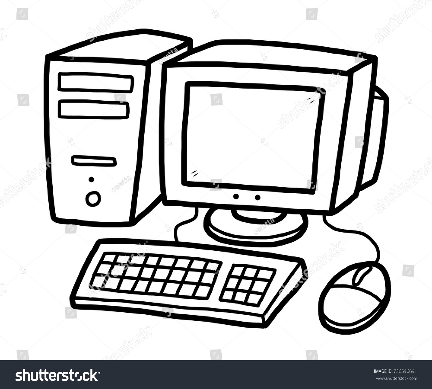 Computer Black cliparts image pack with transparent images