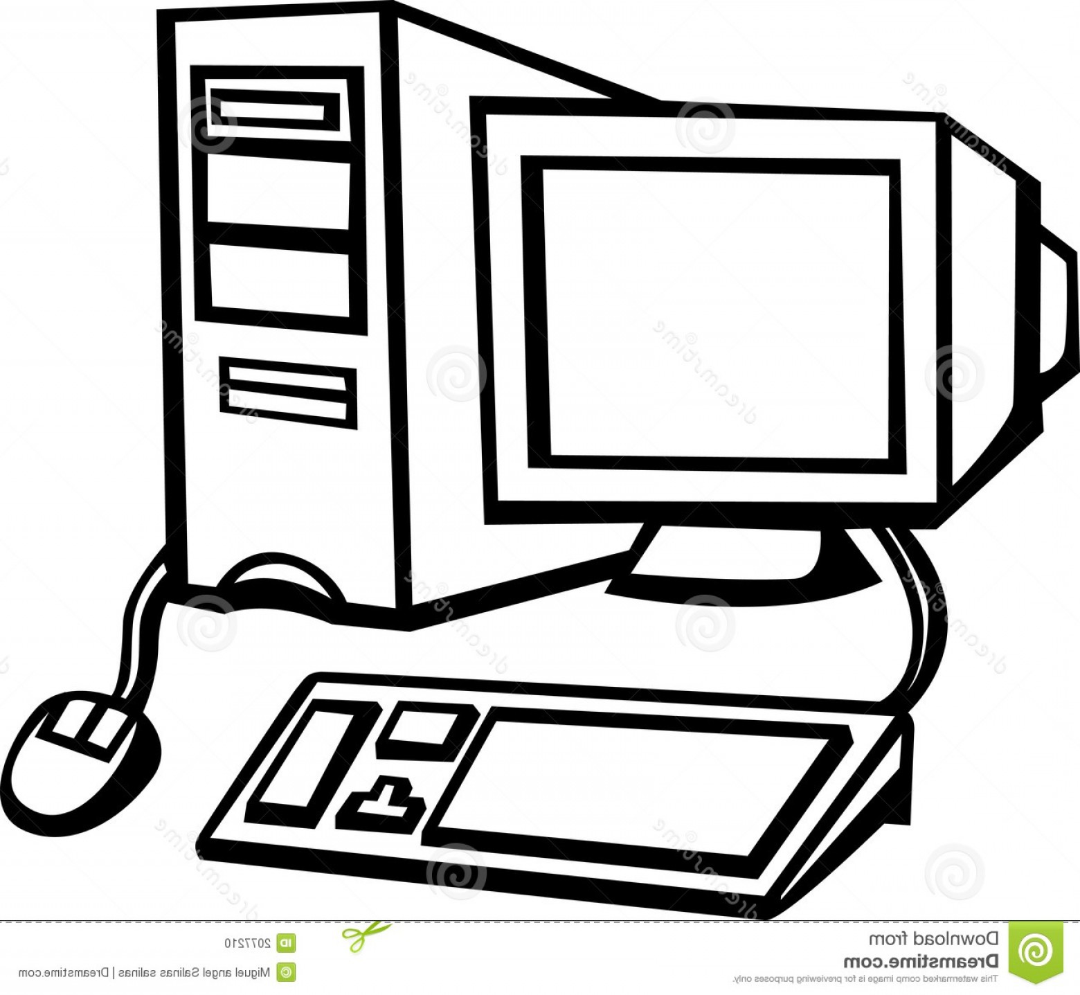 Computer monitor clipart black and white