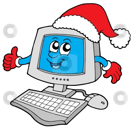 Christmas smiling computer stock vector
