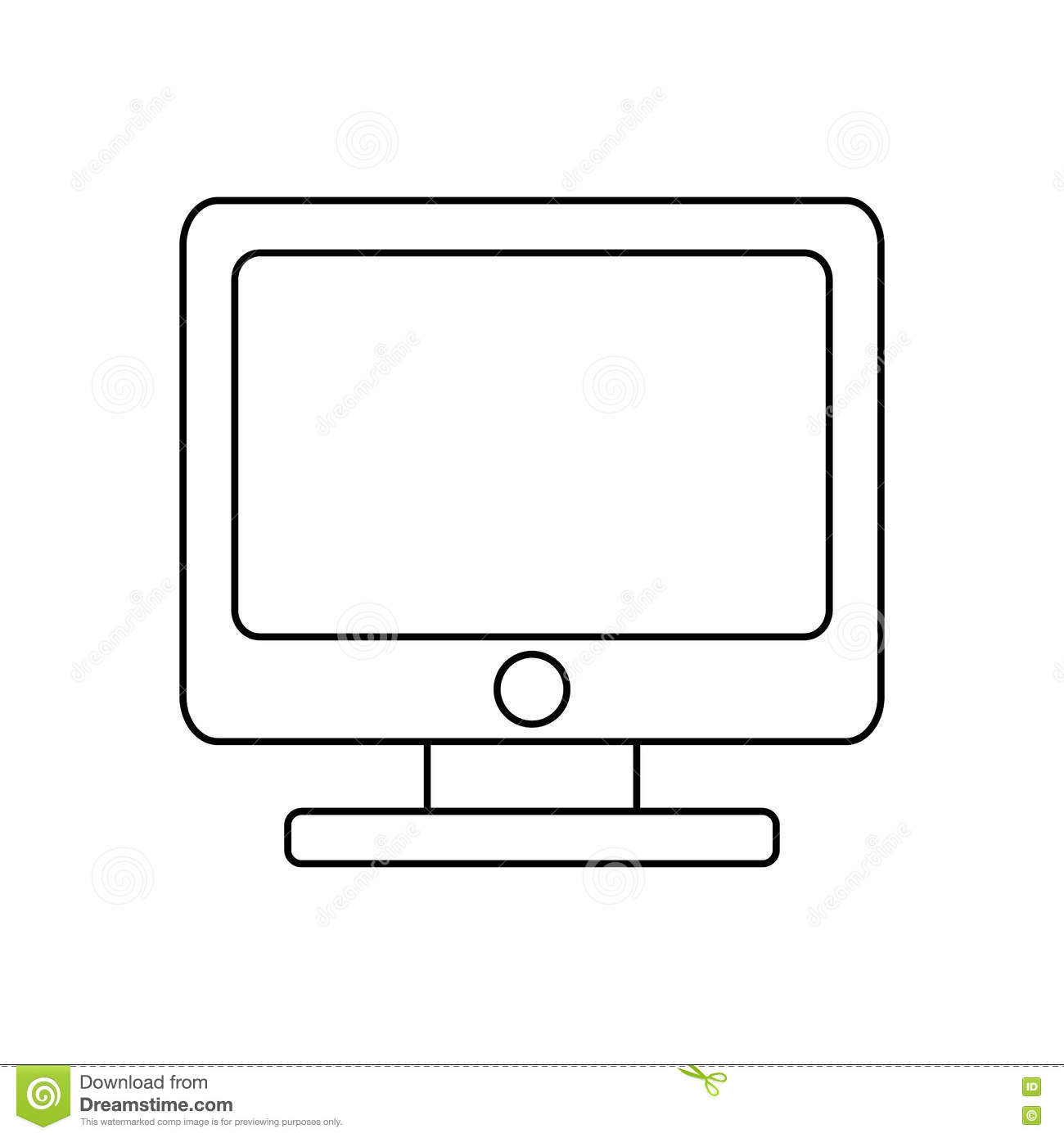 Computer outline clipart