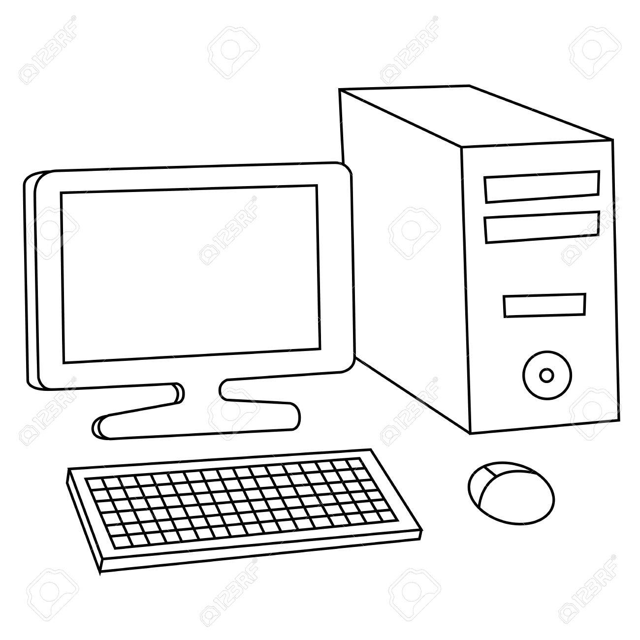 computer clipart images outline