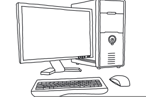Computer outline clipart