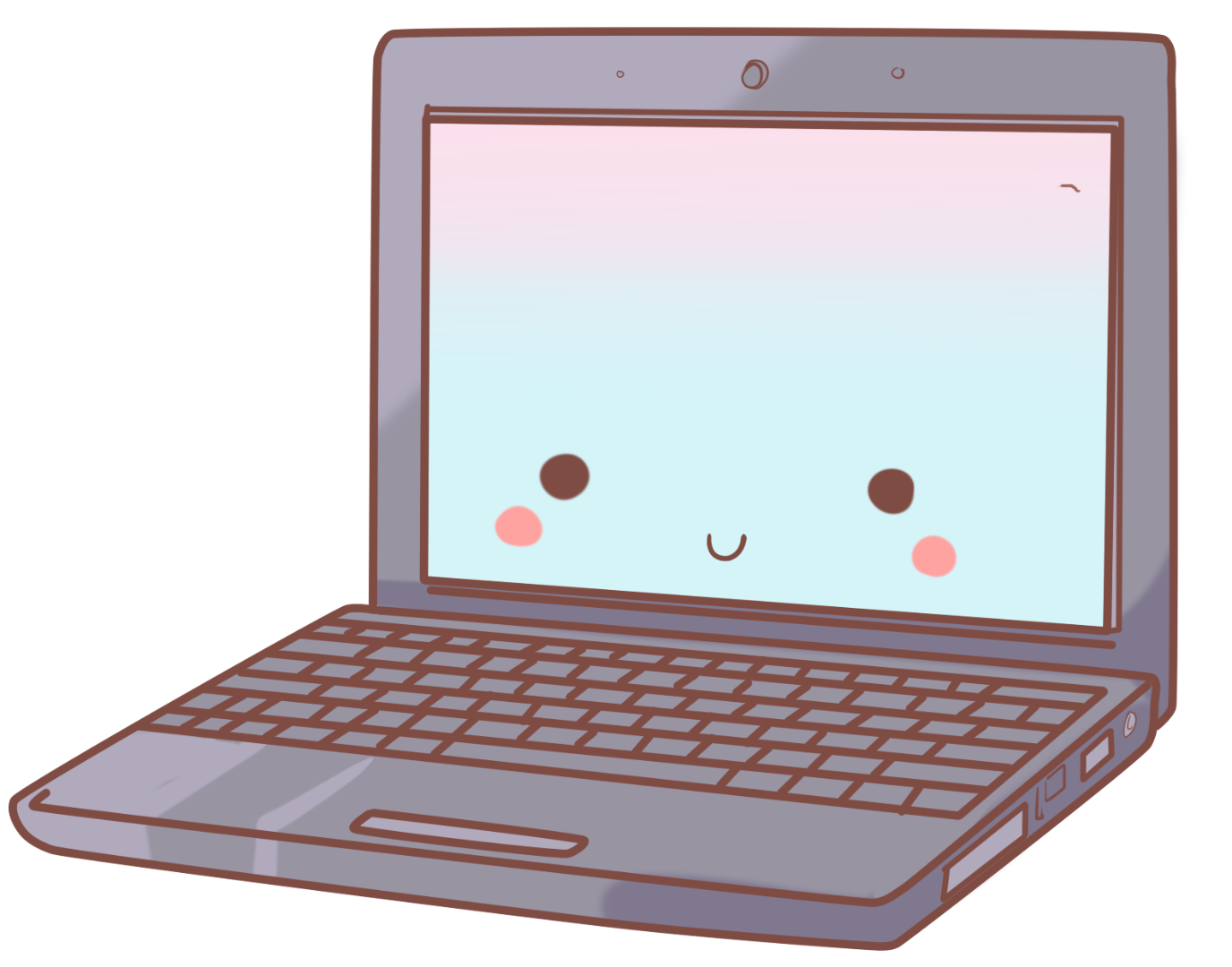 Kawaii clipart laptop.