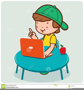 Student Using Computer Clipart