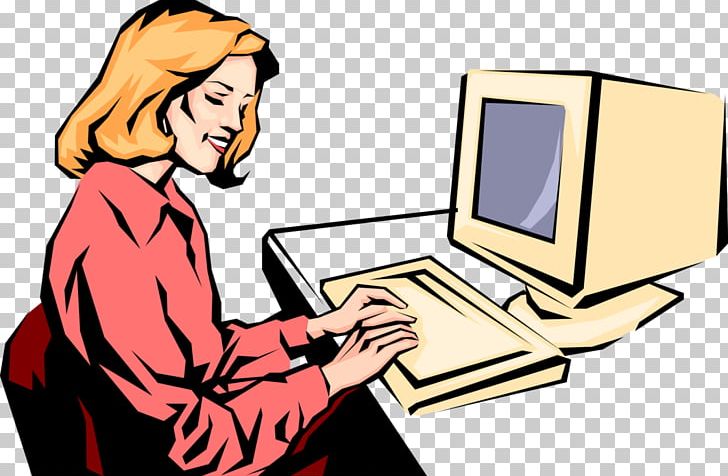 Computer woman typing.