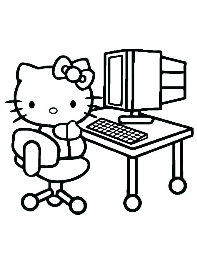 computer parts to color clipart