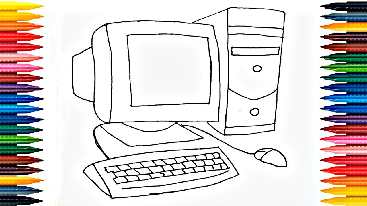 Desktop Coloring Pages How To Draw Computer Drawing Computer Pages