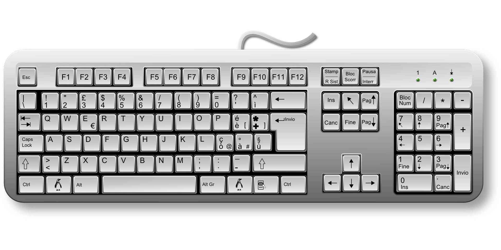 computer parts to color clipart keyboard