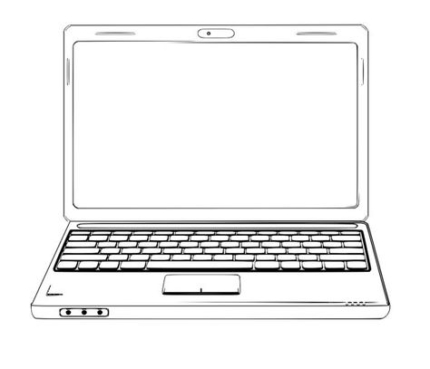 computer parts to color clipart vector