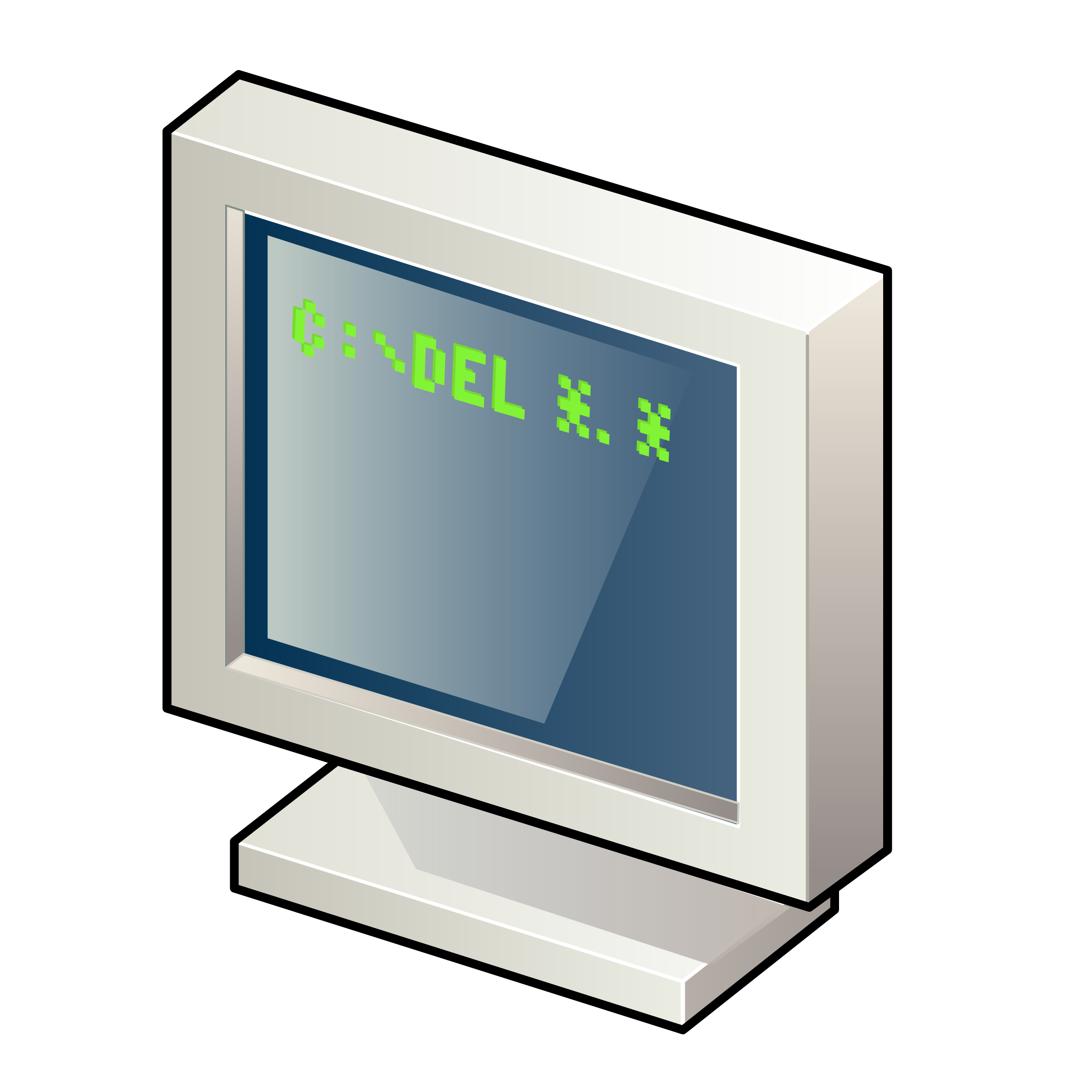 Computer with DOS Screen vector clipart image