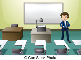 Training room Clipart Vector and Illustration
