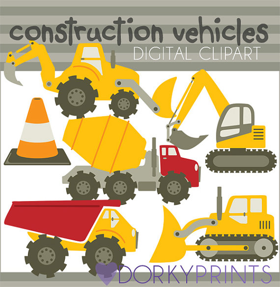 Construction vehicles clipart.