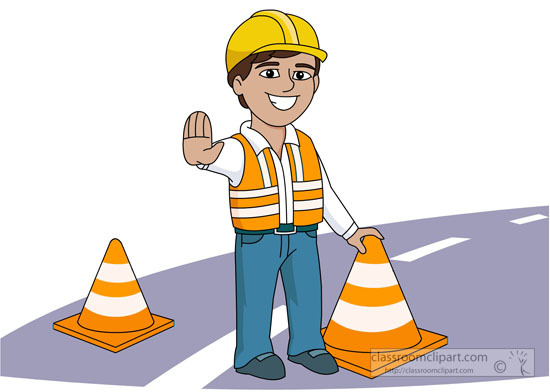 Road construction safety clipart