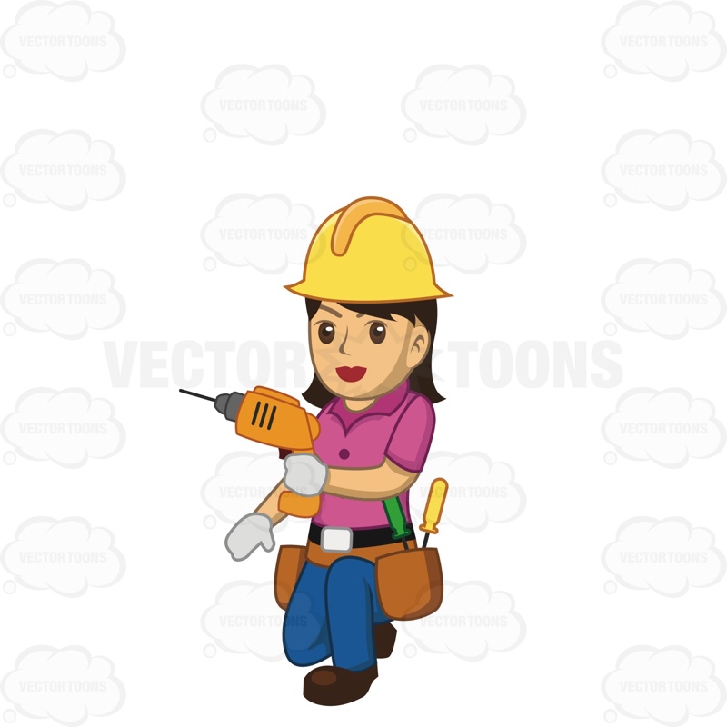 Clipart woman construction.